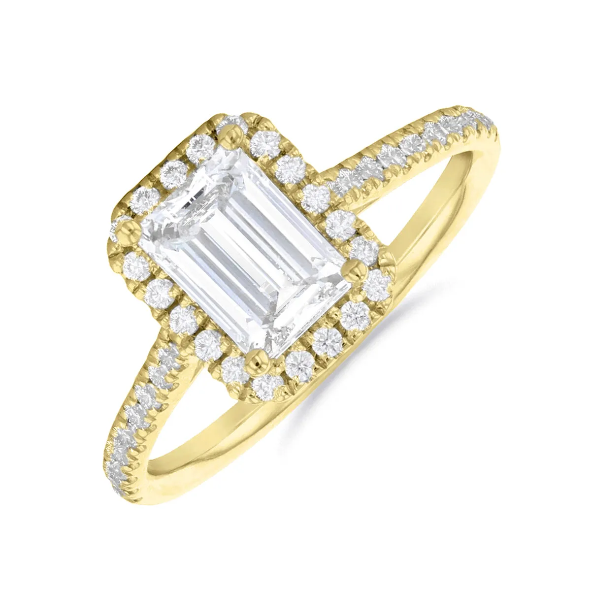 1.20ct Willow Emerald Cut Diamond Solitaire Engagement Ring | 18ct Yellow Gold