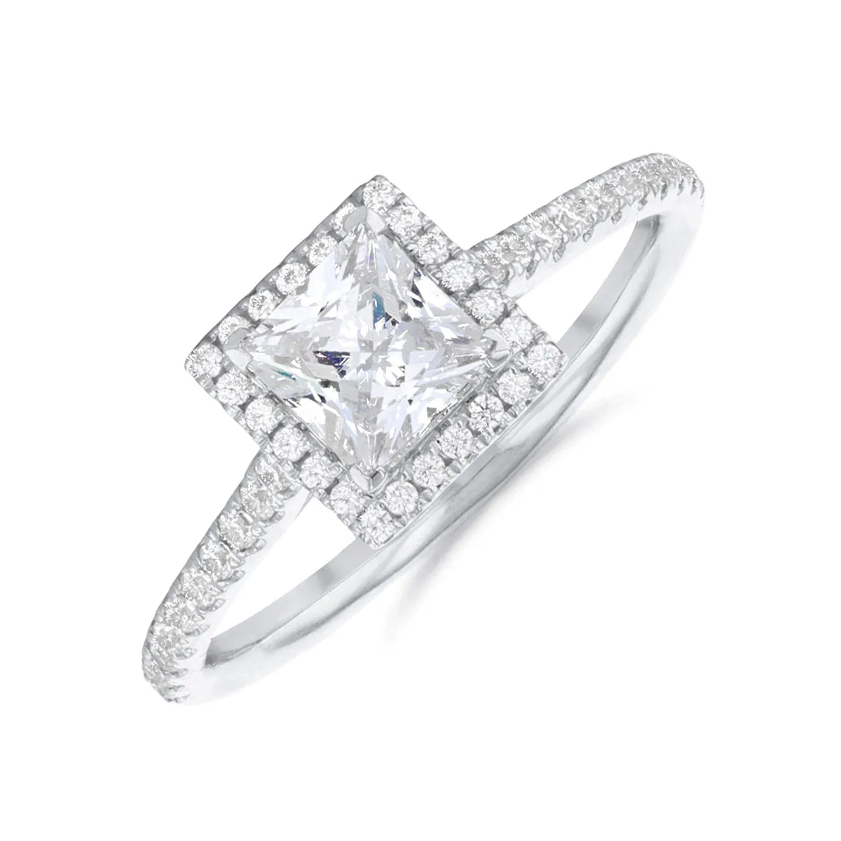 1.20ct Willow Princess Cut Diamond Solitaire Engagement Ring | Platinum