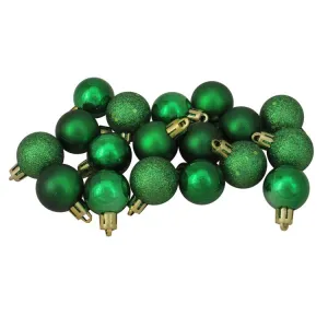 1.25" Xmas Green Shatterproof Four-Finish Ball Christmas Ornaments 1Set of 8