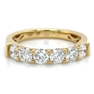 1.27ct tw Six Stone Diamond Eternity Anniversary Band Ring