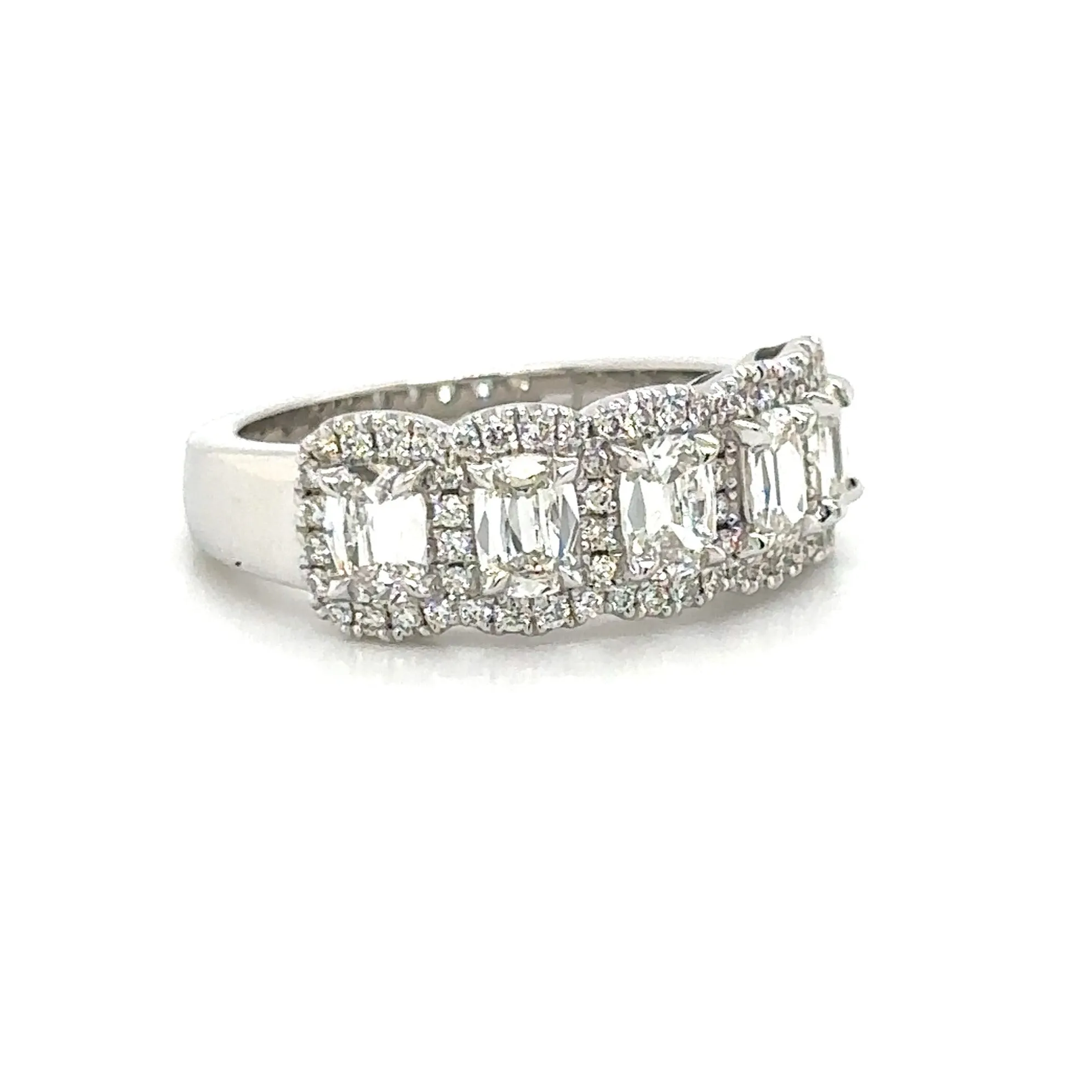 1.48ct tw Diamond Cushion Cut Five Stone Anniversary Ring
