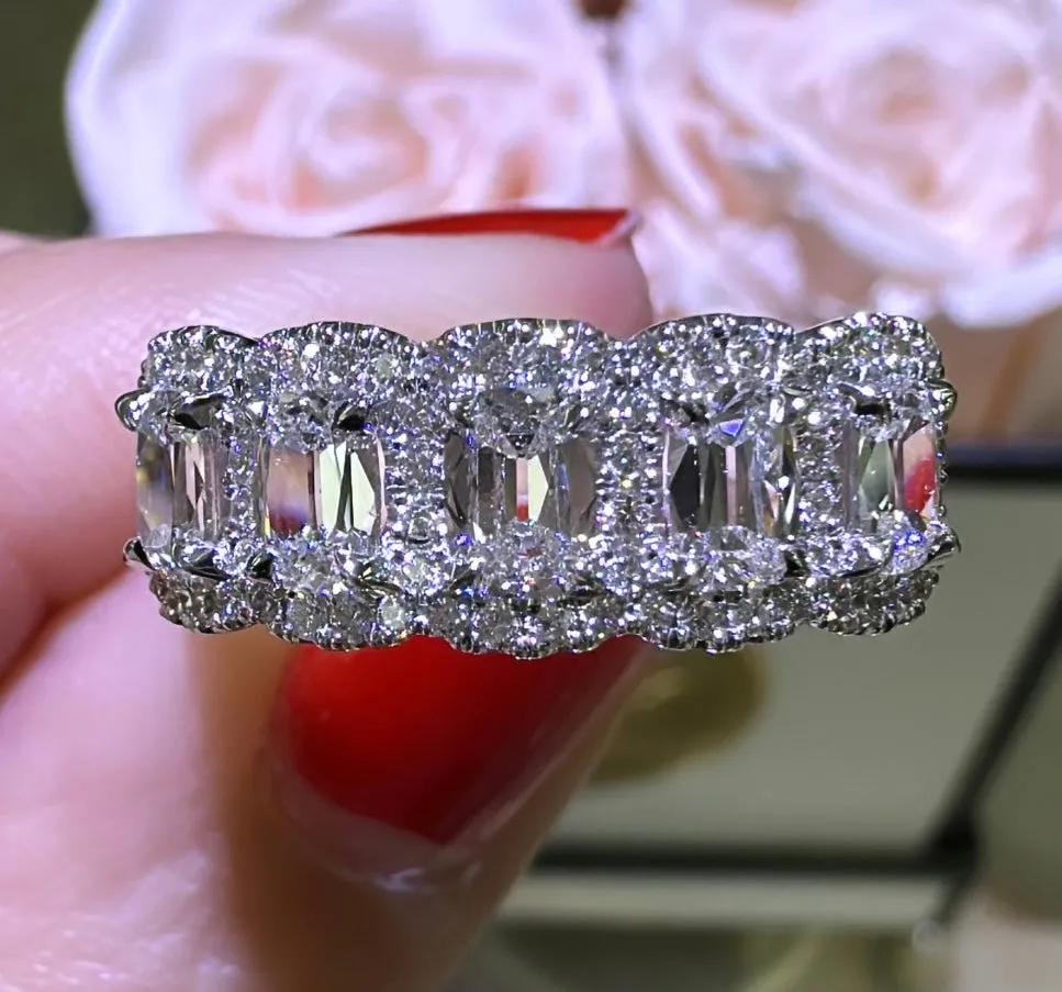 1.48ct tw Diamond Cushion Cut Five Stone Anniversary Ring