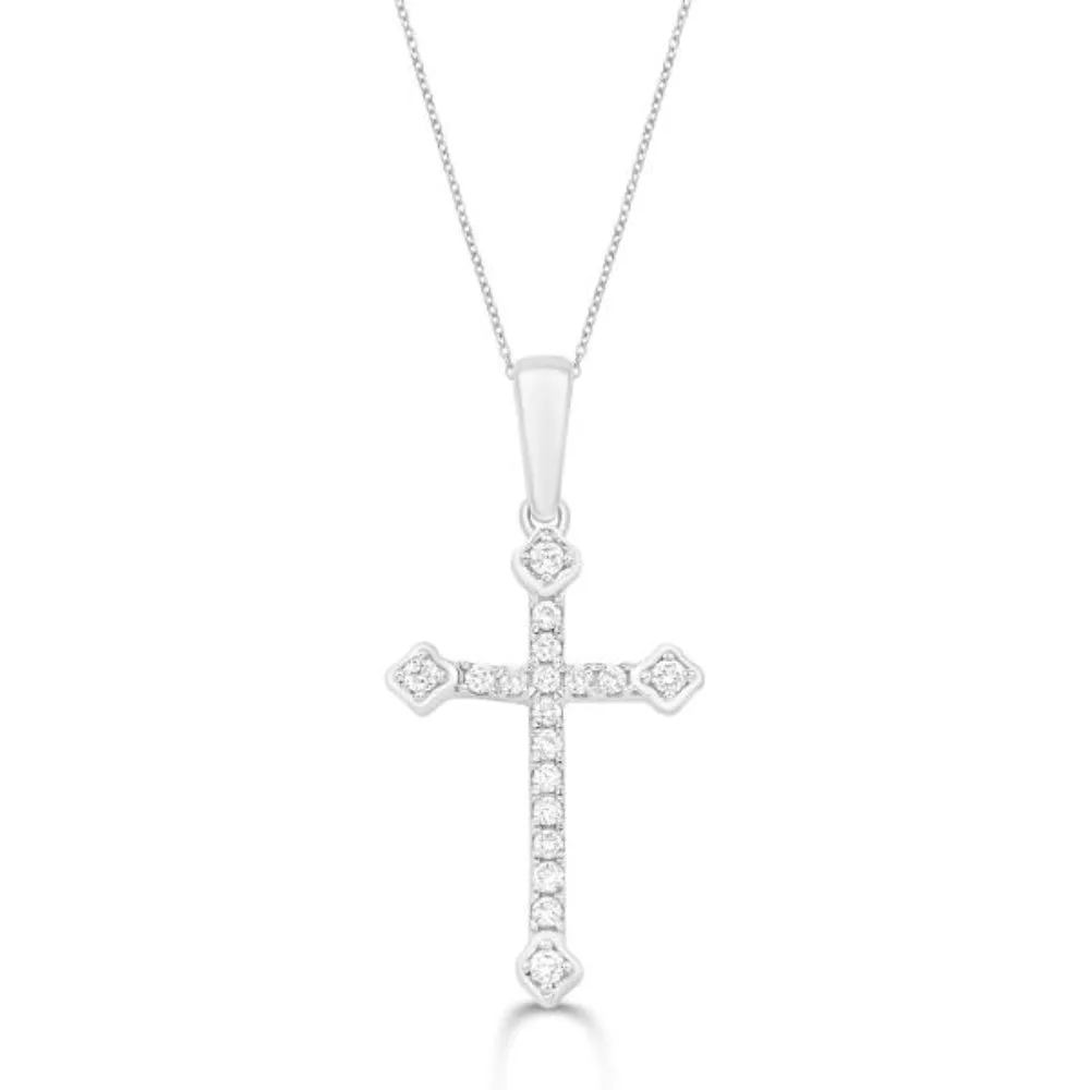 14k Diamond Cross Pendant