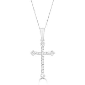 14k Diamond Cross Pendant