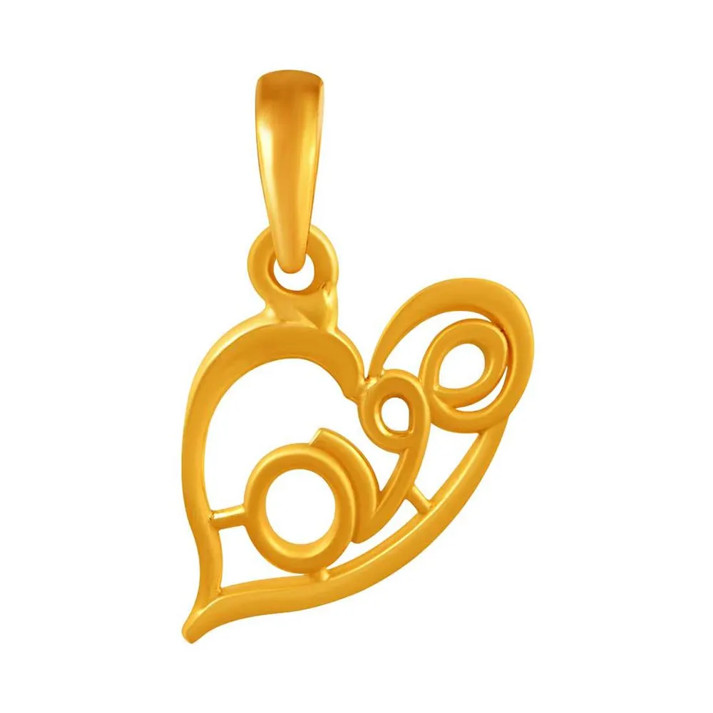 14k Gold Heart Shaped Love Pendant