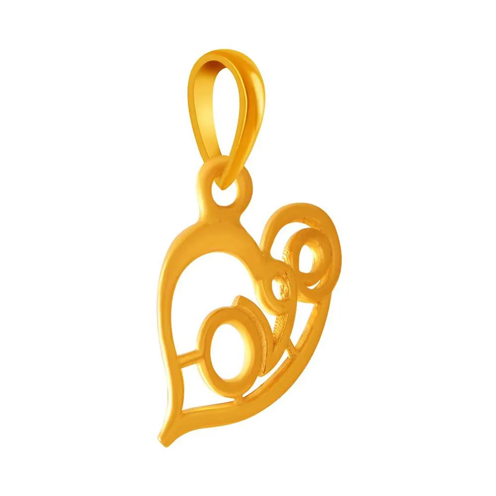 14k Gold Heart Shaped Love Pendant