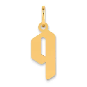 14K Yellow Gold Lower Case Letter Q Initial Charm Pendant