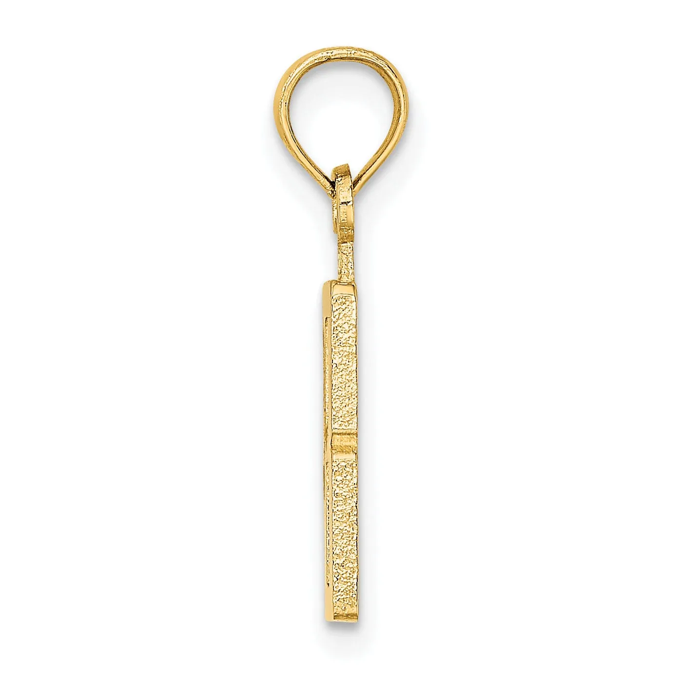 14K Yellow Gold Polished Finished Block Script Design Number 8 Charm Pendant