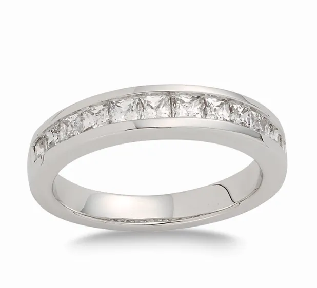 14KW Diamond Princess Cut Engagement Ring w/ 1.0 ctw, Size 7