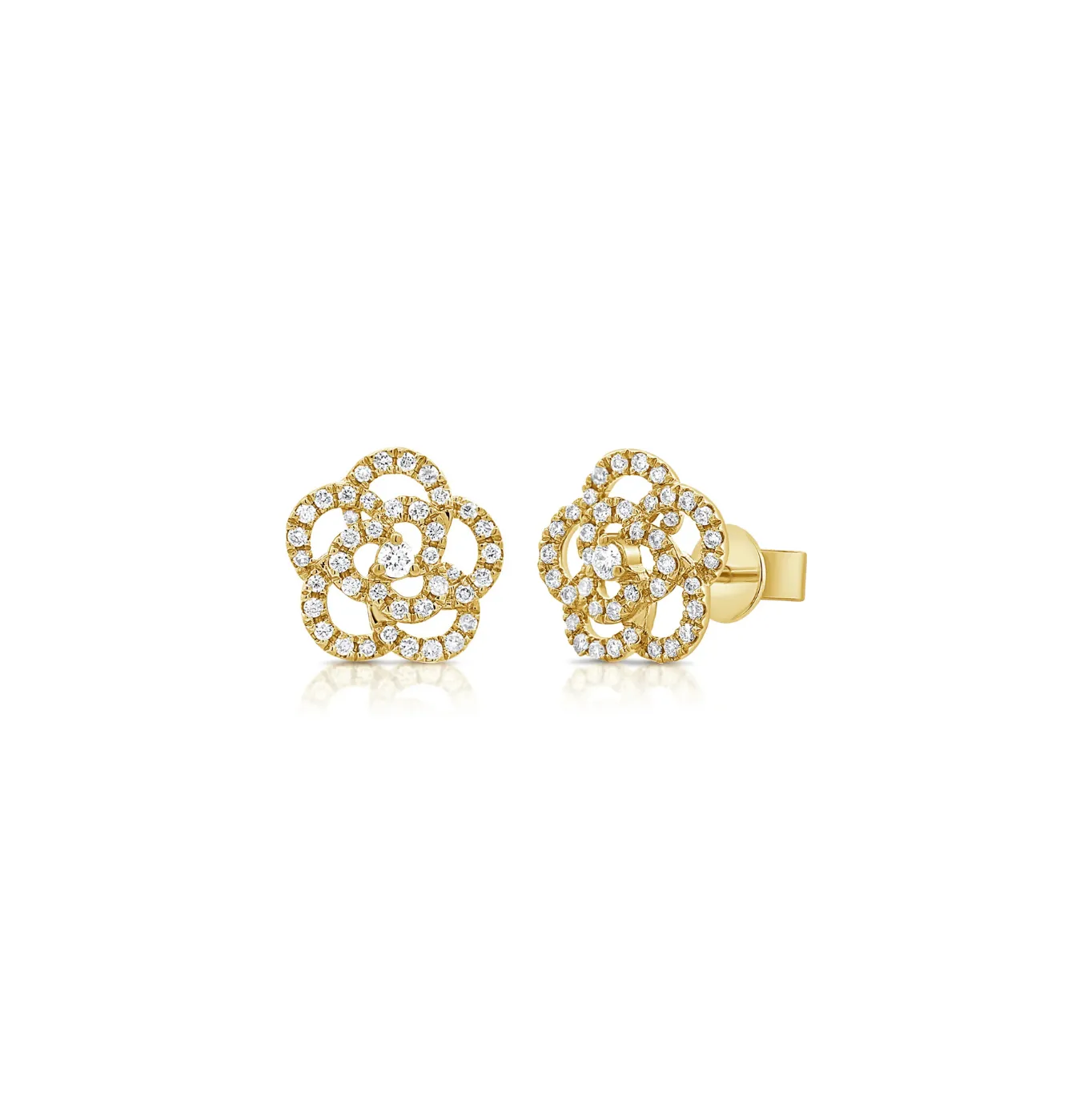 14KY Diamond Flower Studs