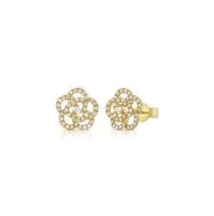 14KY Diamond Flower Studs