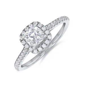 1.50ct Willow Cushion Cut Diamond Solitaire Engagement Ring | 18ct White Gold