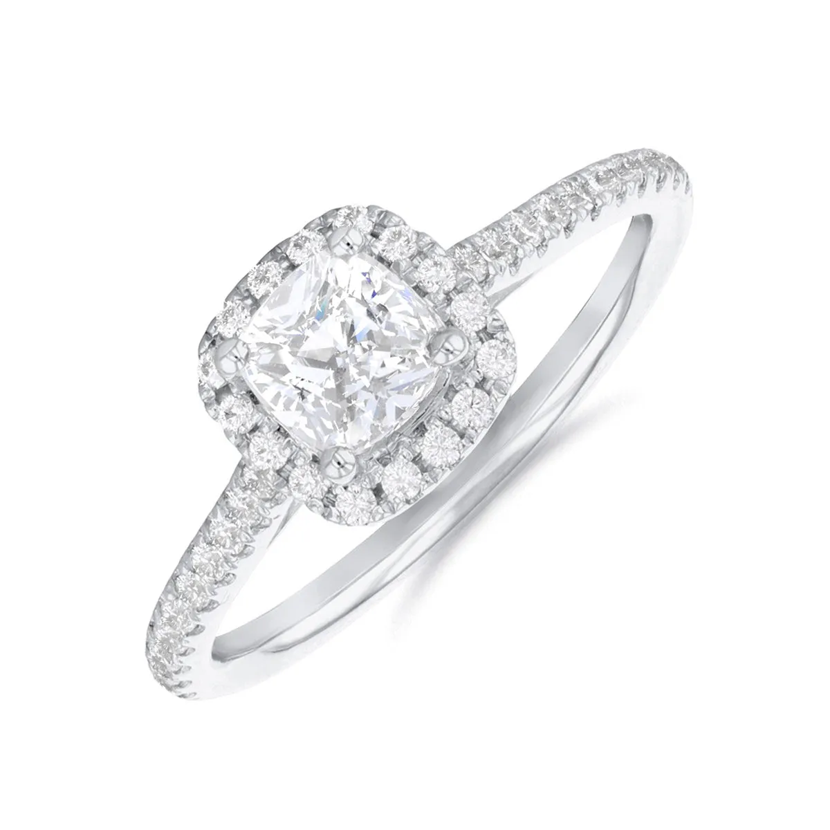 1.50ct Willow Cushion Cut Diamond Solitaire Engagement Ring | 18ct White Gold