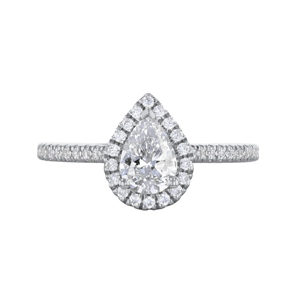 1.50ct Willow Pear Cut Diamond Solitaire Engagement Ring | 18ct White Gold