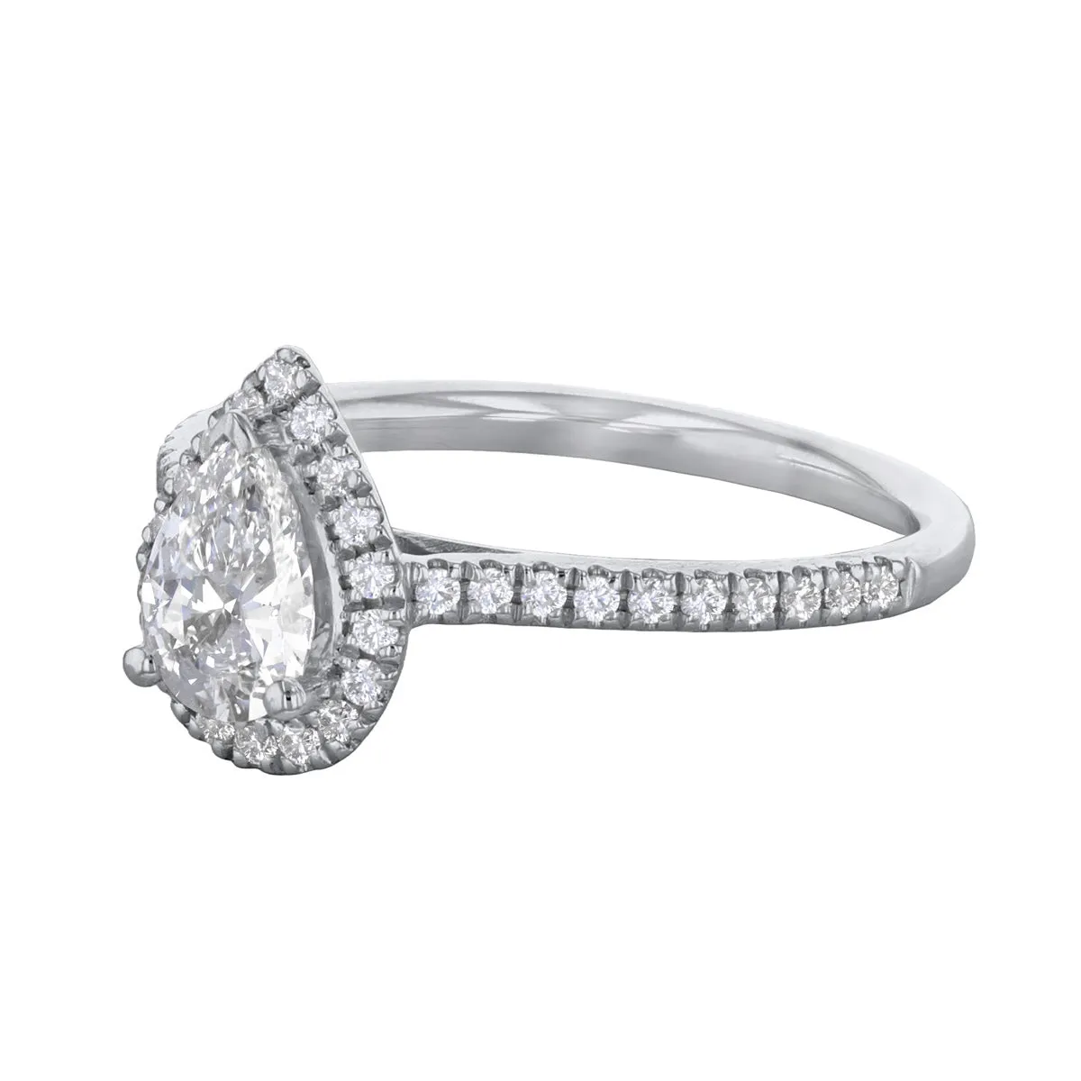 1.50ct Willow Pear Cut Diamond Solitaire Engagement Ring | 18ct White Gold