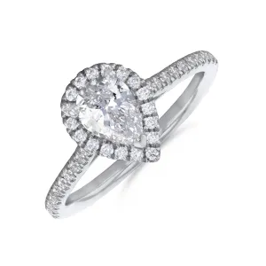 1.50ct Willow Pear Cut Diamond Solitaire Engagement Ring | 18ct White Gold