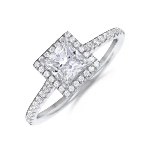 1.50ct Willow Princess Cut Diamond Solitaire Engagement Ring | Platinum