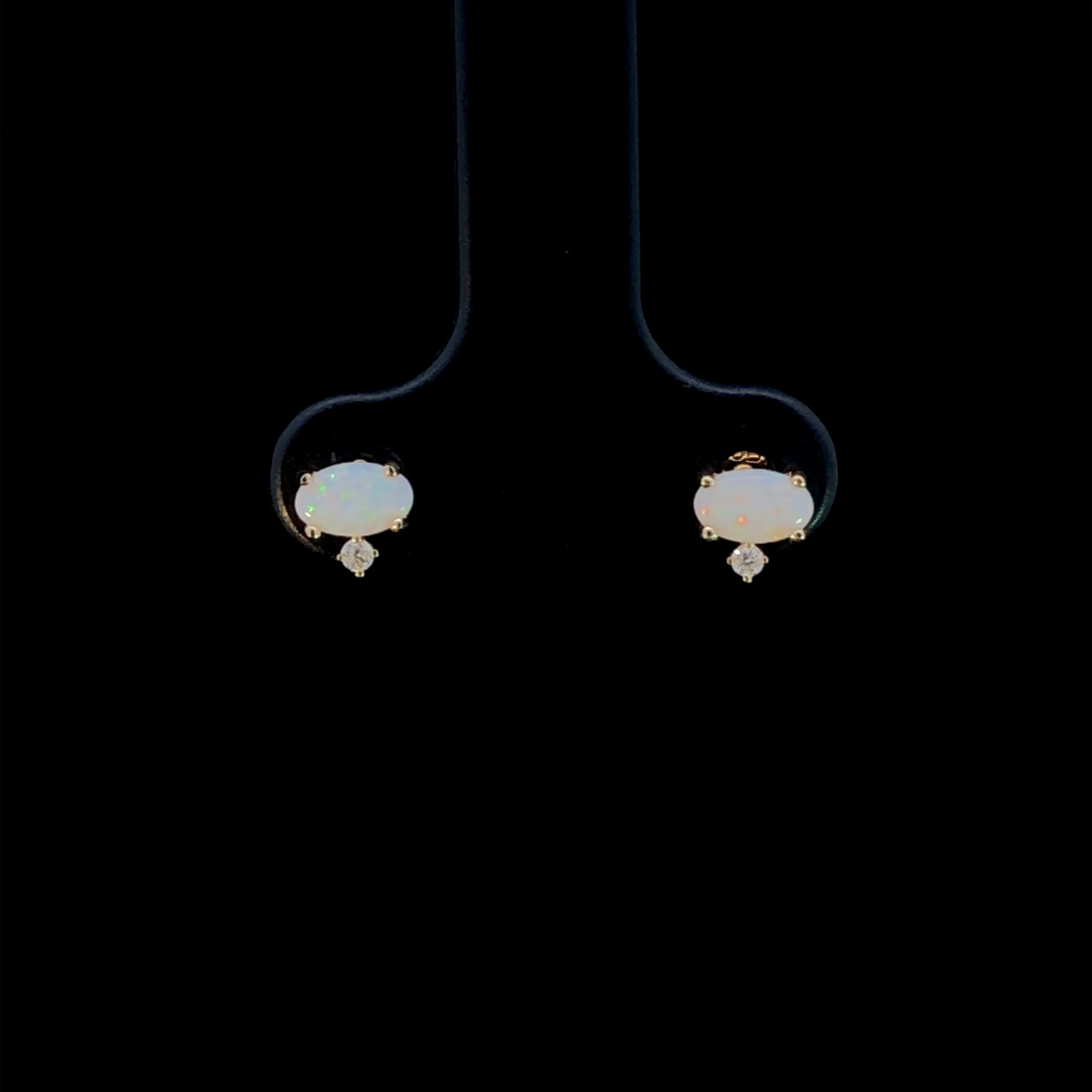 163361 - .35 ctw opal and diamond earrings