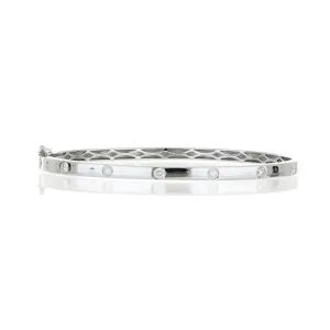 18k White Gold Diamond Bangle Bracelet