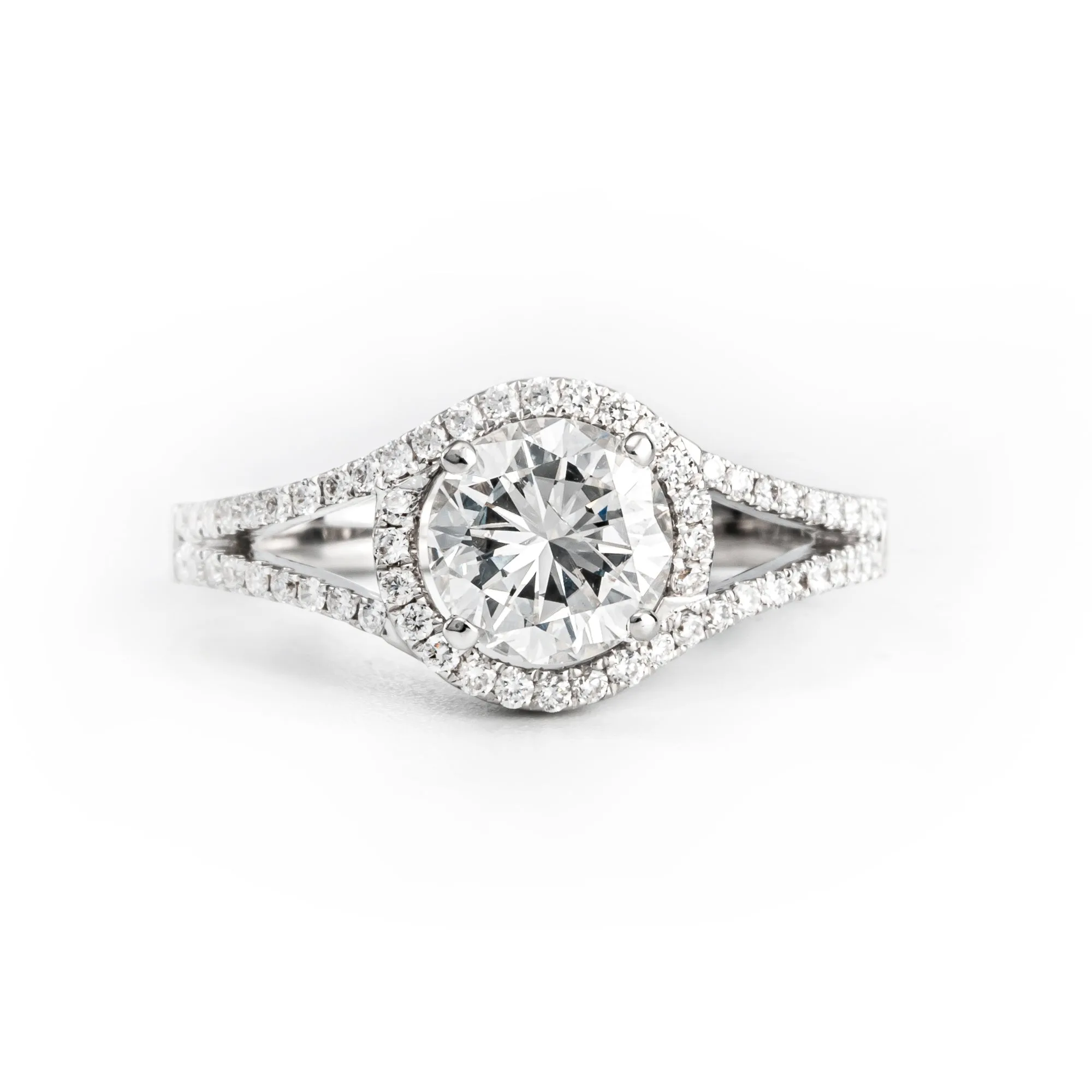 18K White Gold Tdw. 1.85CT Diamond Engagement Ring - 20697358