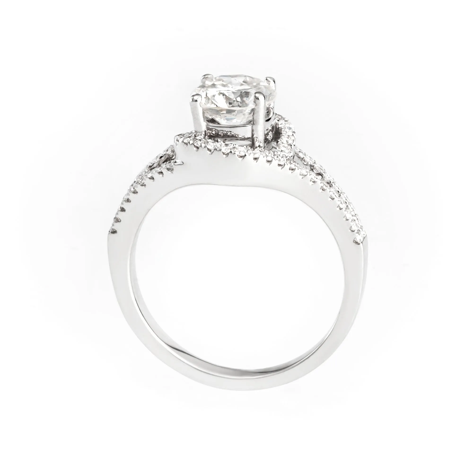 18K White Gold Tdw. 1.85CT Diamond Engagement Ring - 20697358