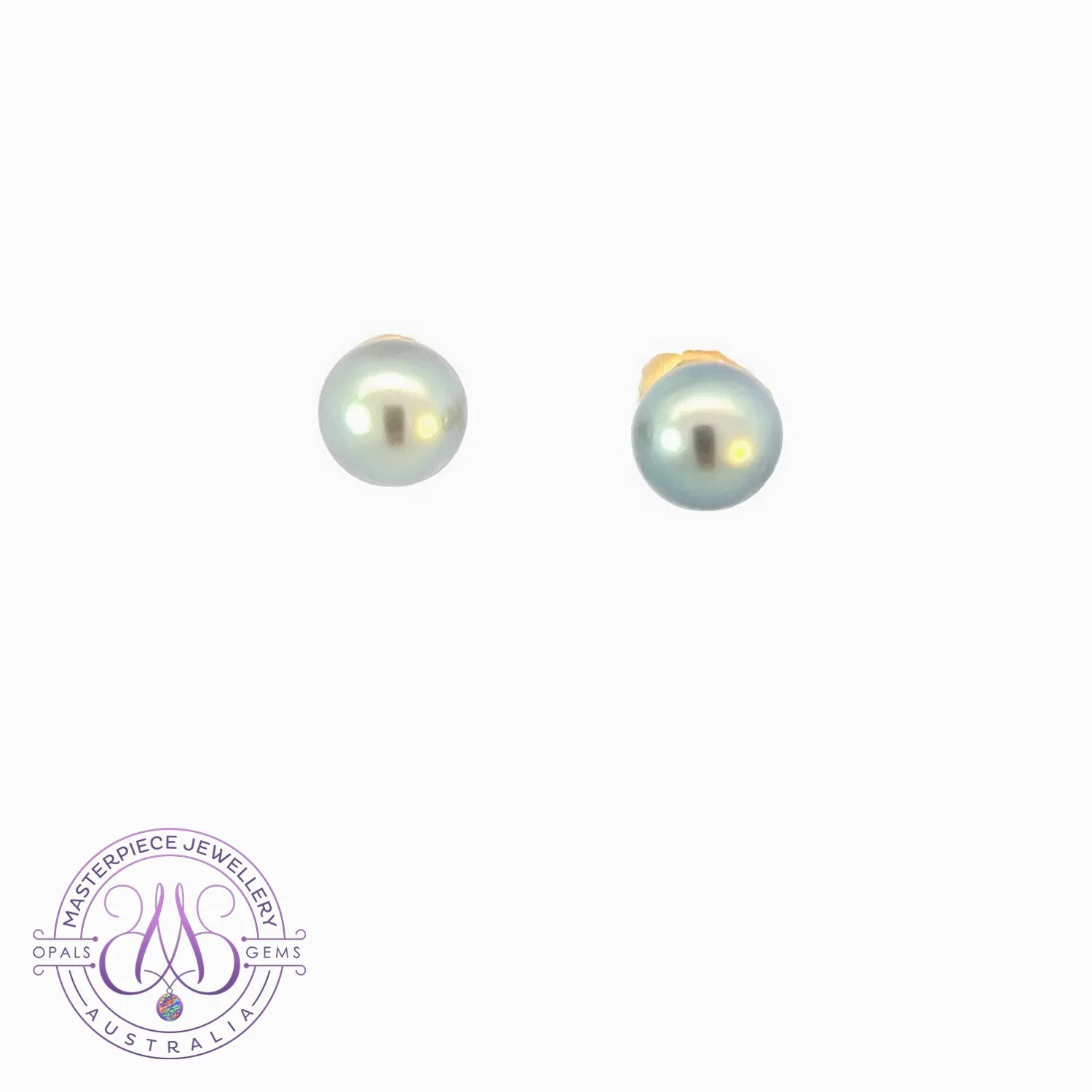 18kt Yellow Gold Tahitian 9mm Pearl studs