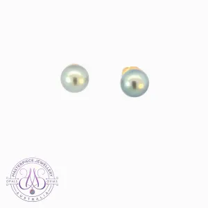 18kt Yellow Gold Tahitian 9mm Pearl studs