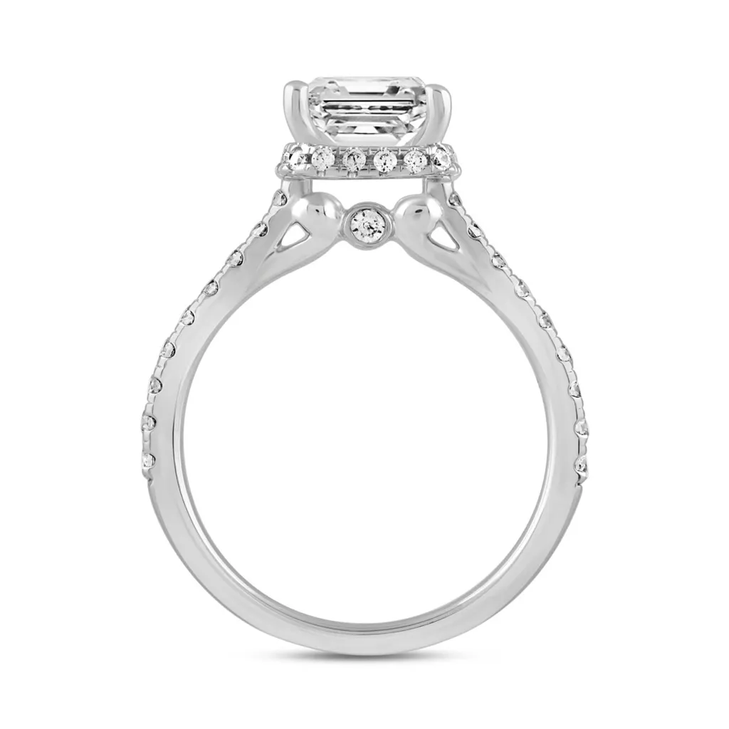 2.50 Carat Lab-Grown Princess Cut Diamond Engagement Ring | 14K White Gold | Halo Style