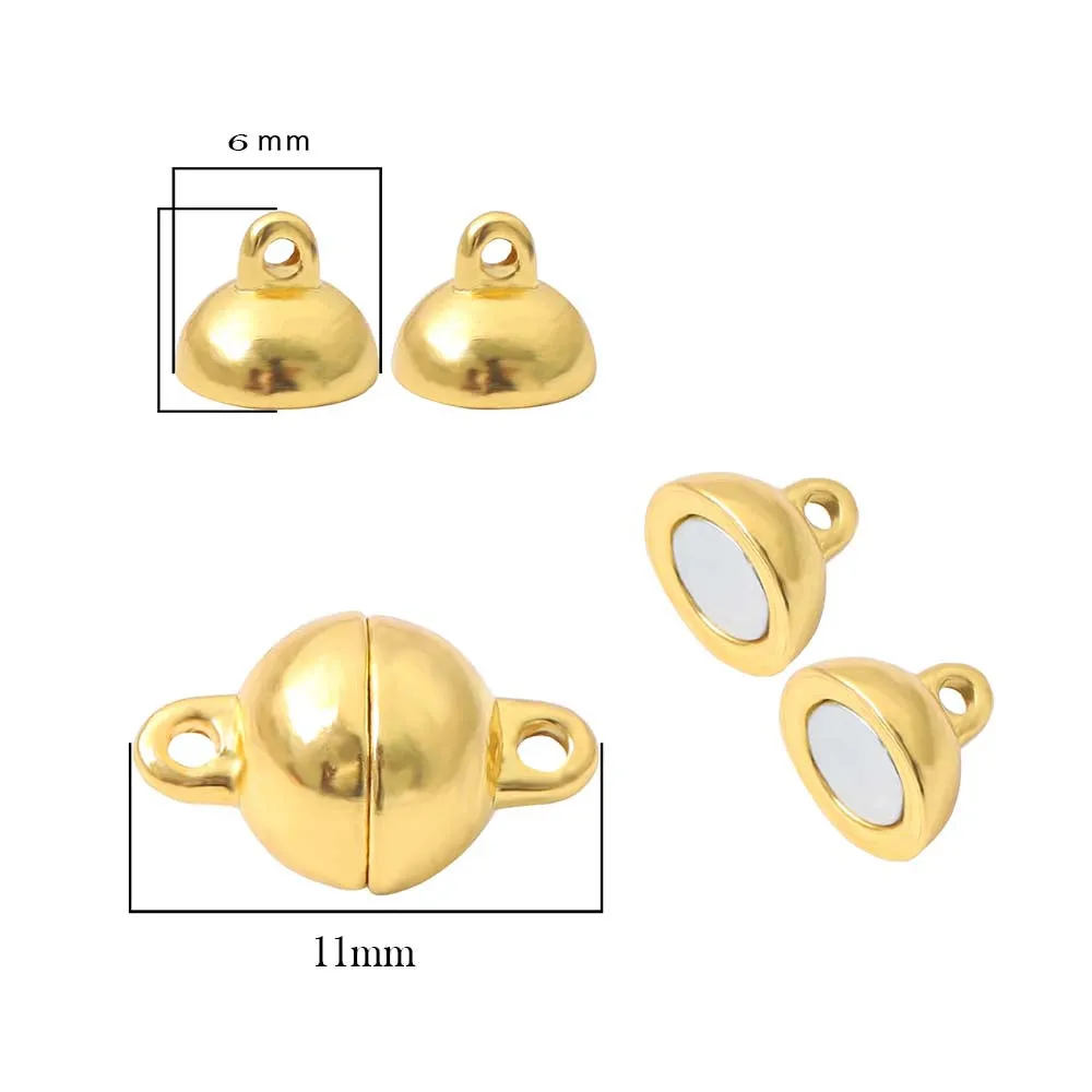 5 Pcs Pack Magnetic Clasps for jewelry making gold in size about 6mmx11mm