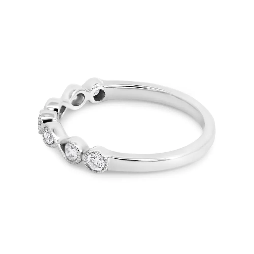 9ct White Gold Infinity Diamond Set Wedding Ring