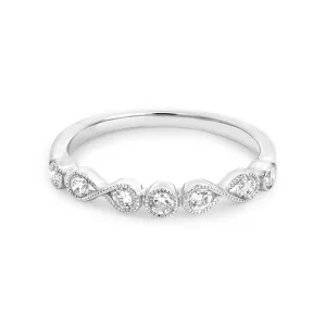 9ct White Gold Infinity Diamond Set Wedding Ring