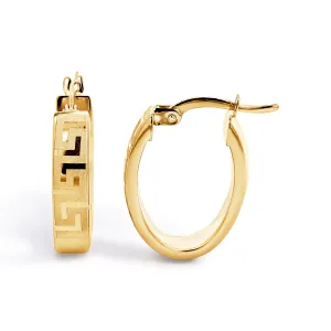 9ct Yellow Gold Wide Oval Hoop Earrings