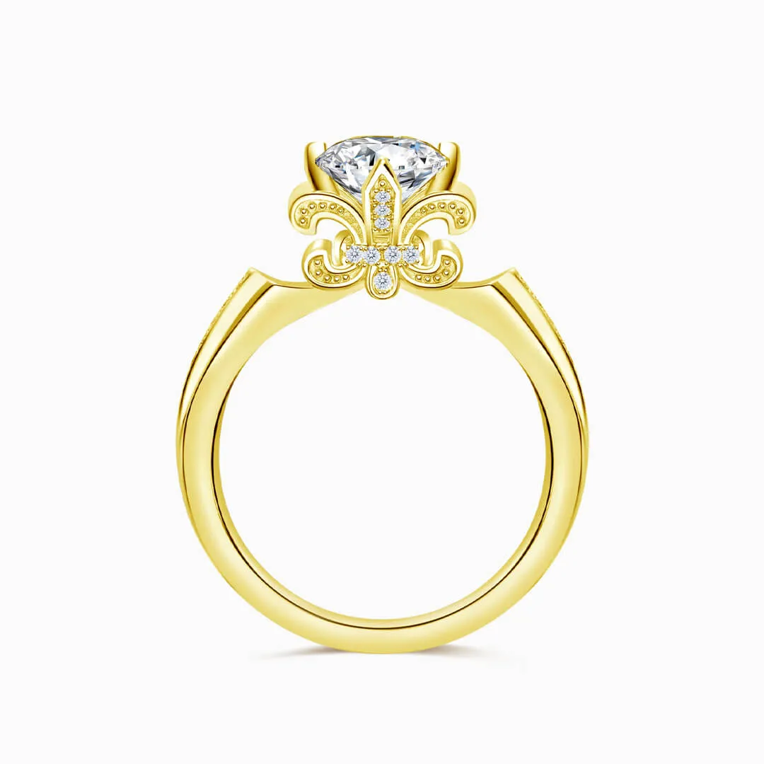 Alameda · Fleur de Lis Dainty Diamond Ring