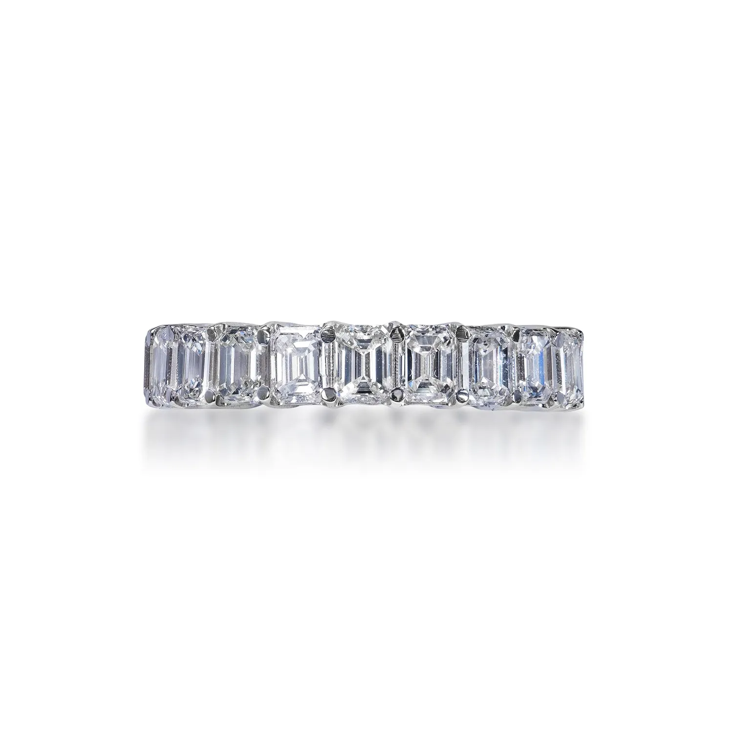 Allie 5 Carat Emerald Cut Diamond Eternity Band in 14k White Gold Shared Prong