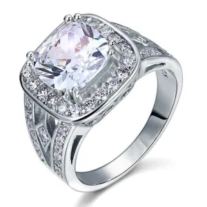 Art Deco 4.0 ct Cushion-Cut Diamond Engagement Ring