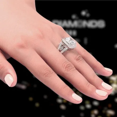 Art Deco 4.0 ct Cushion-Cut Diamond Engagement Ring