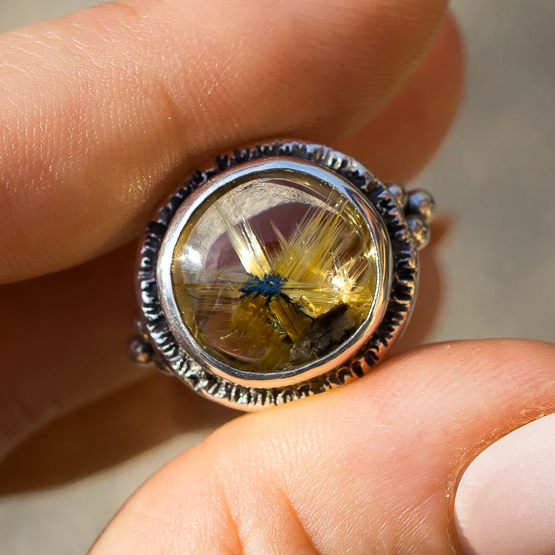 AVAILABLE PRE-ORDER- Star Rutile Quartz Ring- Sz 7