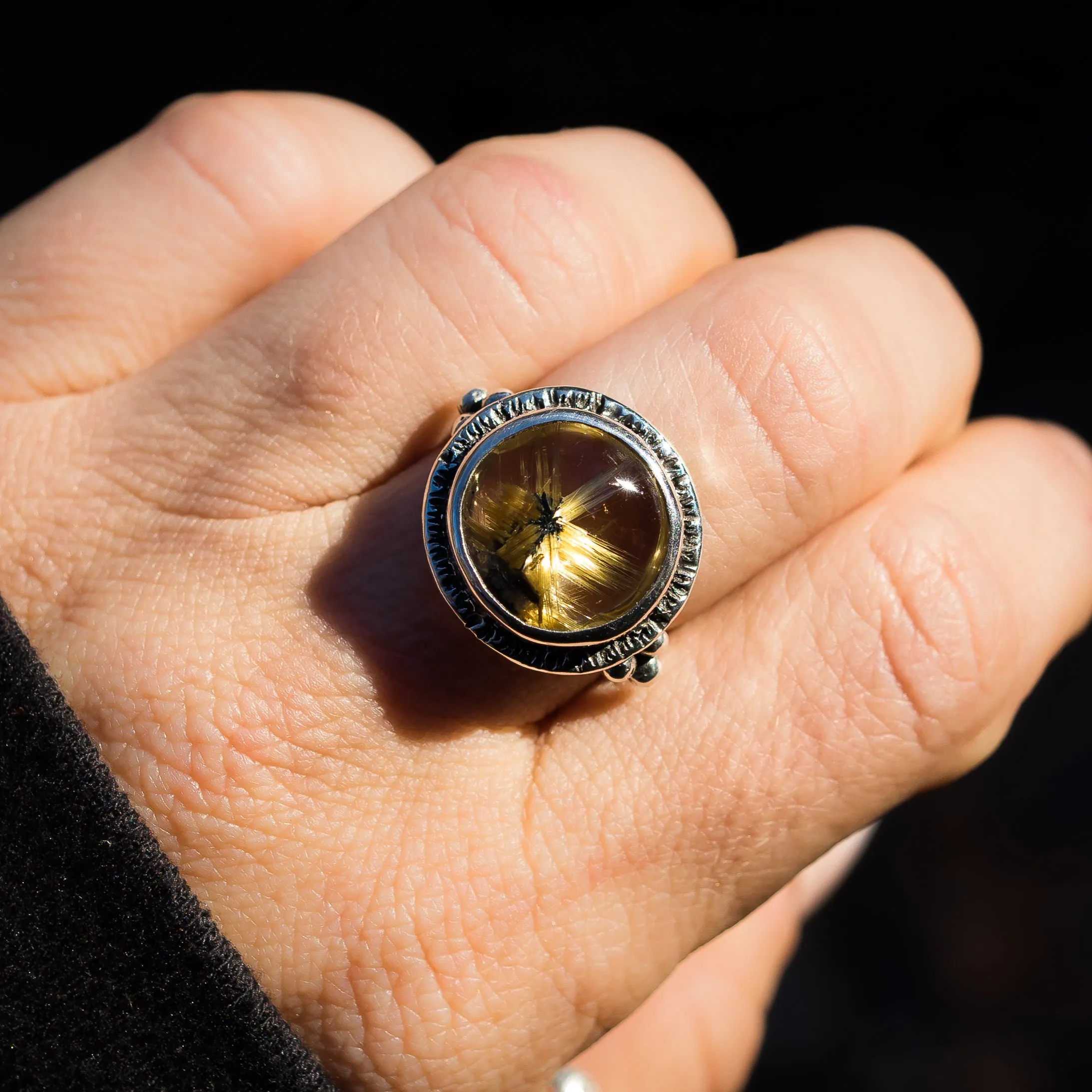 AVAILABLE PRE-ORDER- Star Rutile Quartz Ring- Sz 7
