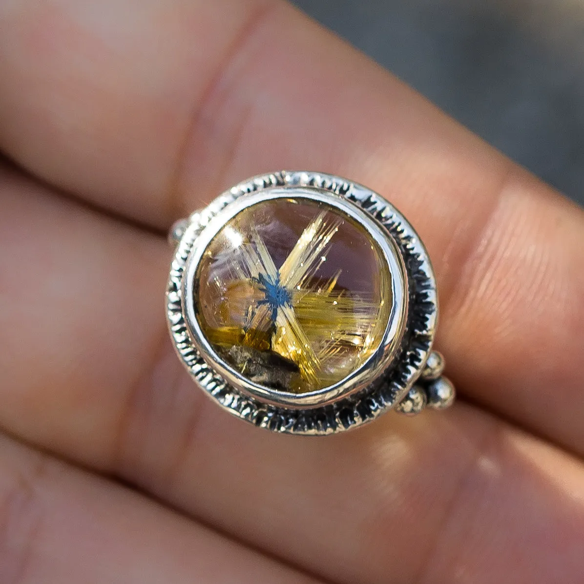AVAILABLE PRE-ORDER- Star Rutile Quartz Ring- Sz 7
