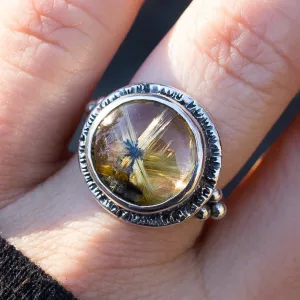 AVAILABLE PRE-ORDER- Star Rutile Quartz Ring- Sz 7
