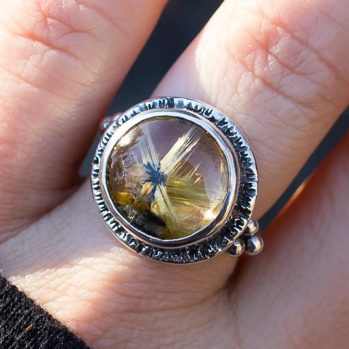 AVAILABLE PRE-ORDER- Star Rutile Quartz Ring- Sz 7