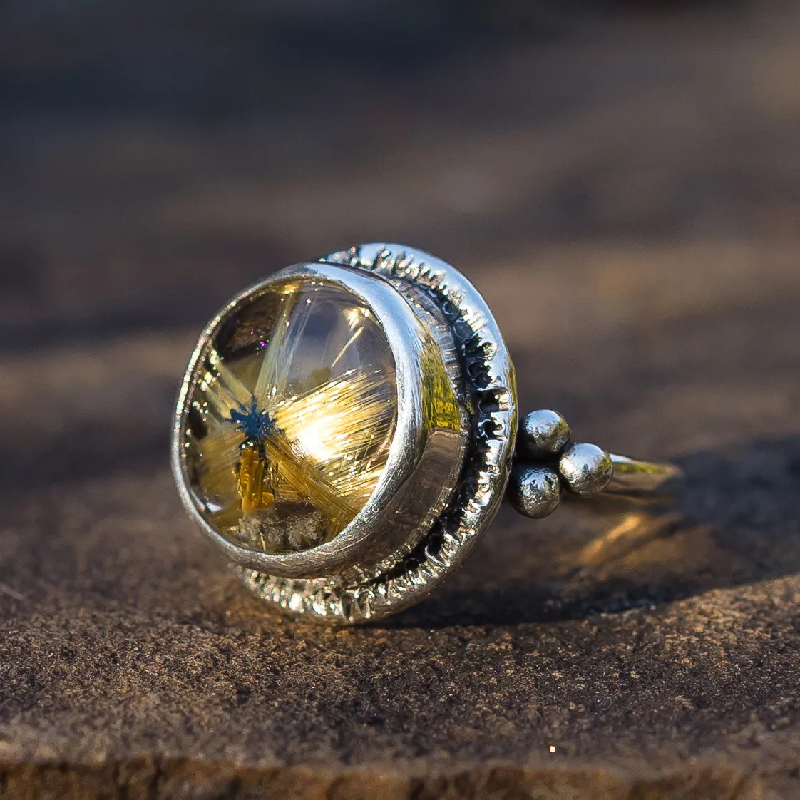 AVAILABLE PRE-ORDER- Star Rutile Quartz Ring- Sz 7