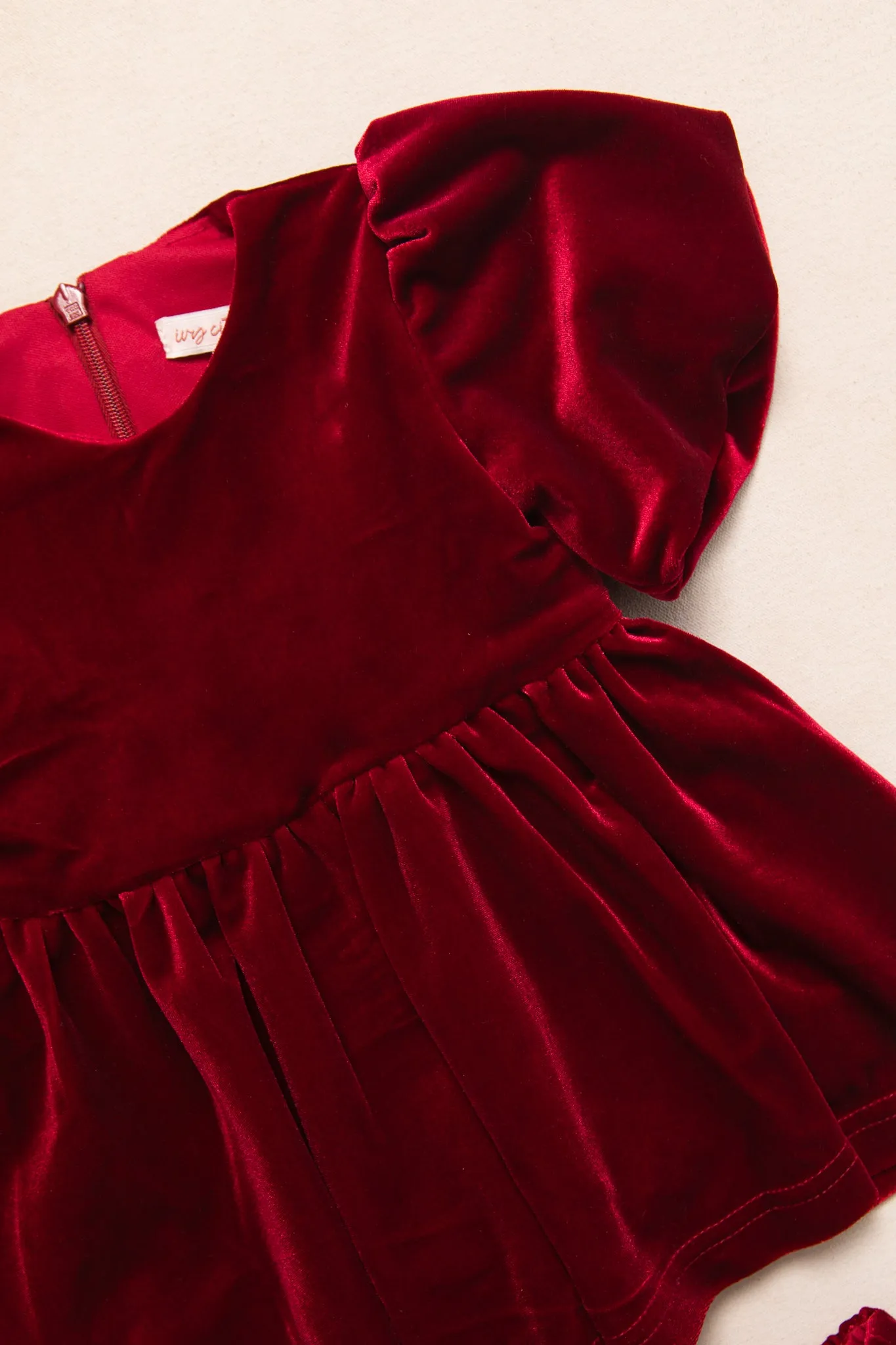 Baby Enamored Dress Set in Red Velvet - FINAL SALE