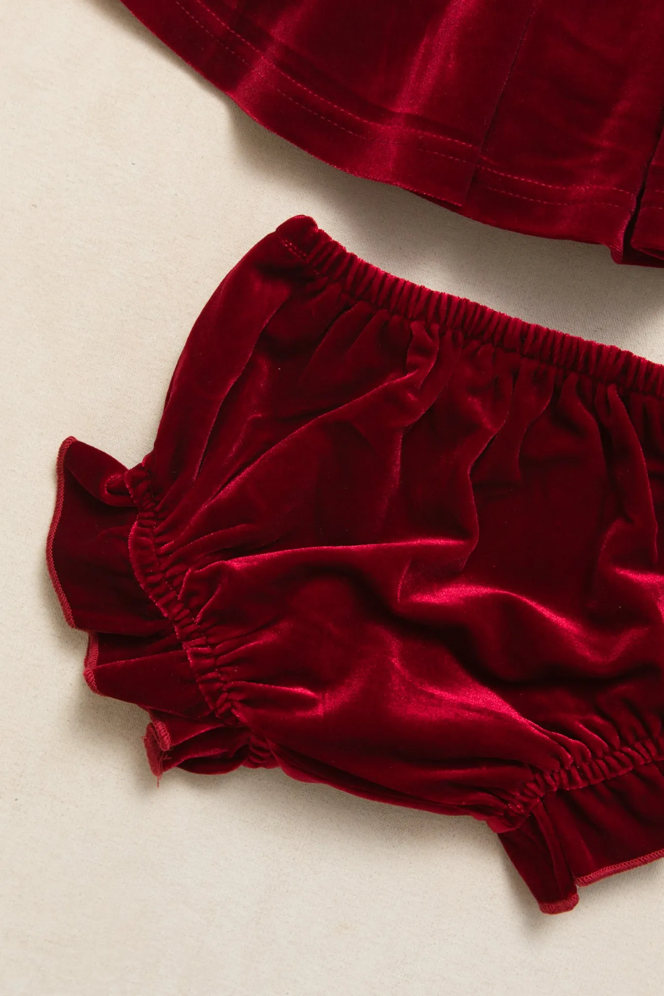 Baby Enamored Dress Set in Red Velvet - FINAL SALE