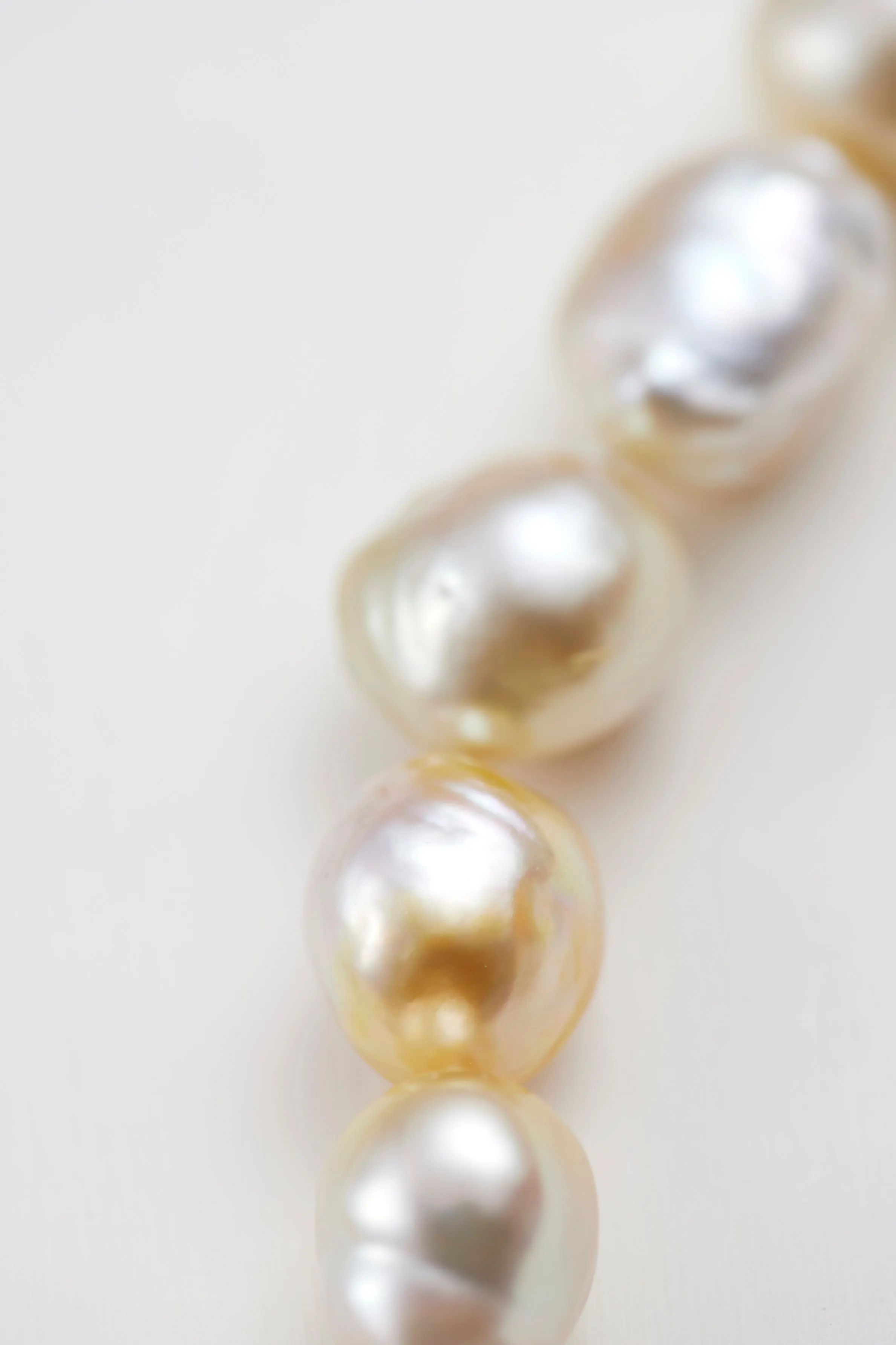 Baroque South Sea honey gold pearl Necklace