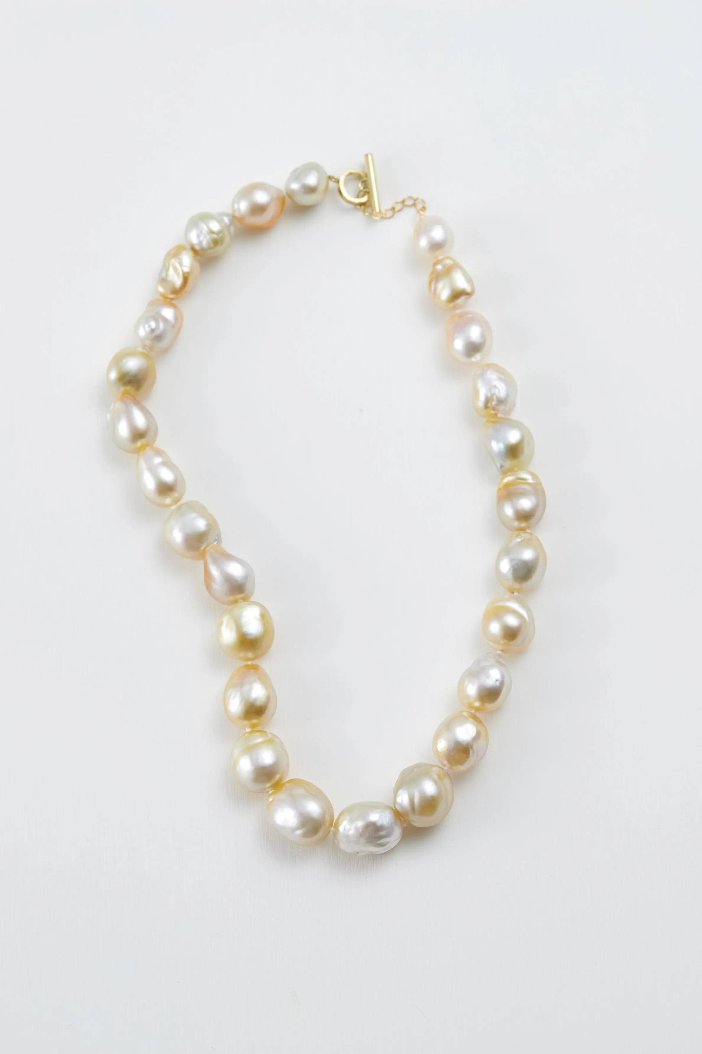 Baroque South Sea honey gold pearl Necklace