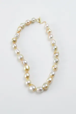 Baroque South Sea honey gold pearl Necklace