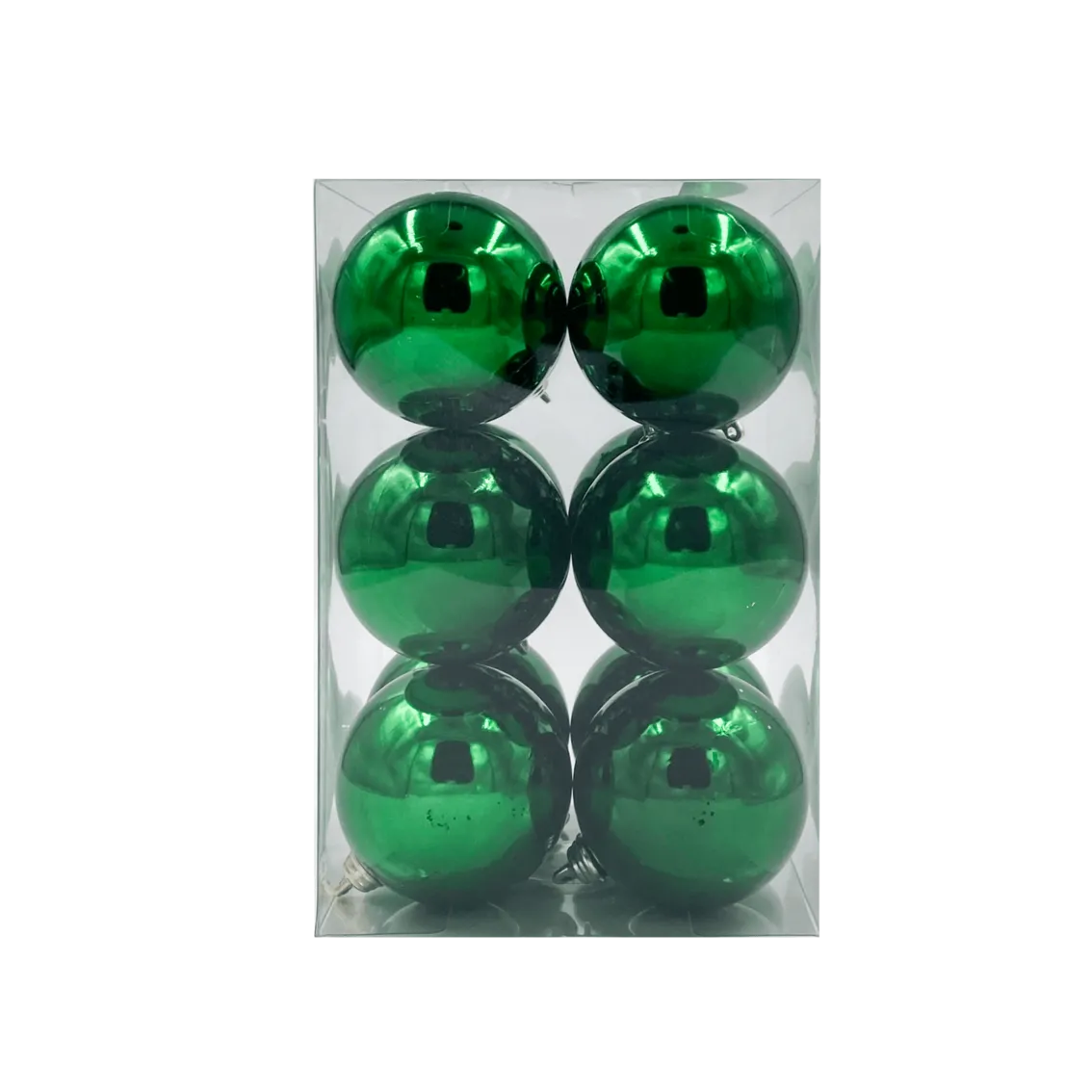 Bauble Shiny Green 70mm - 12 Pack