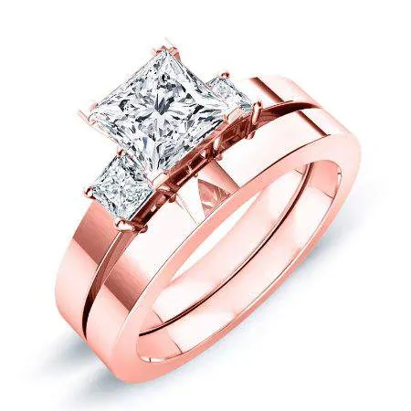 Bellflower Diamond Band for Princess Center Ring