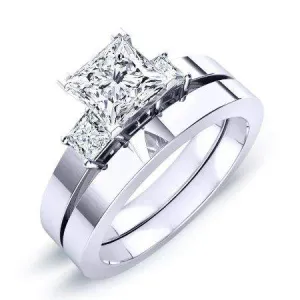 Bellflower Diamond Band for Princess Center Ring